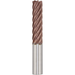 Corner Radius End Mill: 1" Dia, 4" LOC, 0.1200" Radius, 7 Flute, Solid Carbide