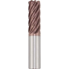 Corner Radius End Mill: 20.00 mm Dia, 50.00 mm LOC, 4.00 mm Radius, 7 Flute, Solid Carbide