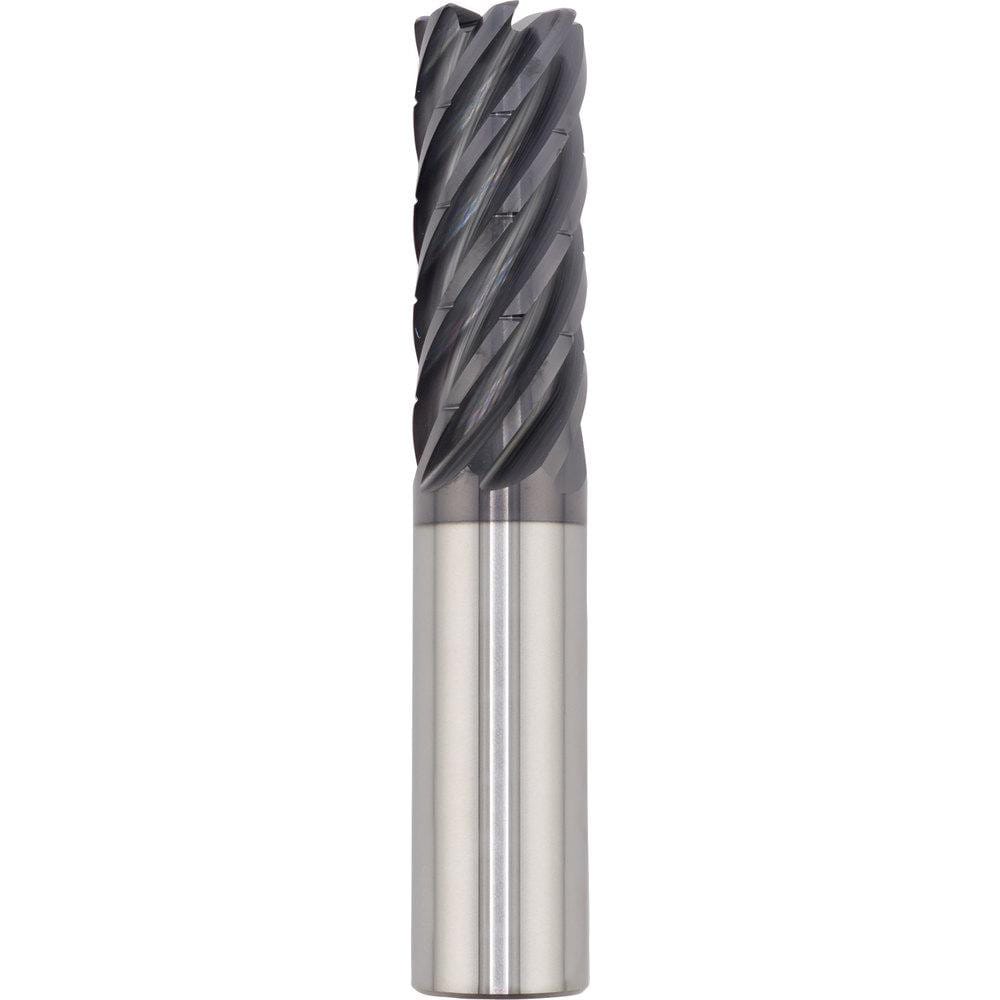 Corner Radius End Mill: 20.00 mm Dia, 80.00 mm LOC, 0.50 mm Radius, 7 Flute, Solid Carbide