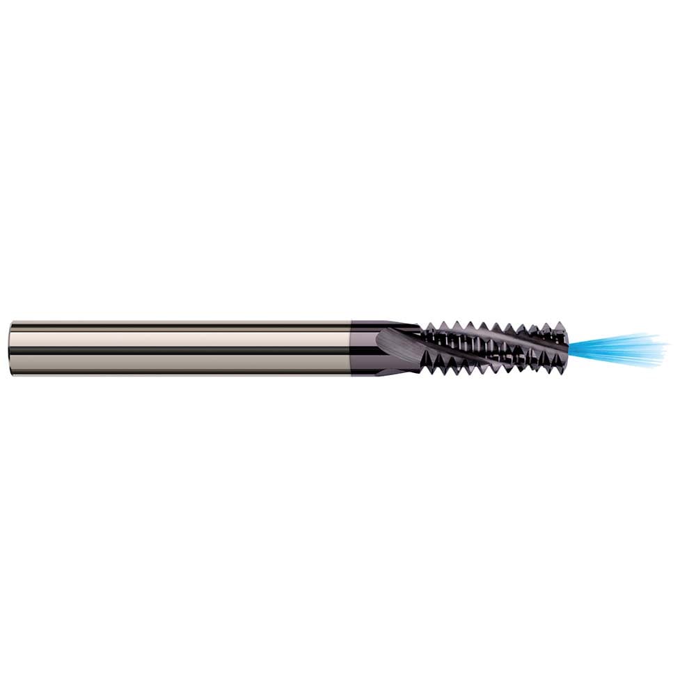 Helical Flute Thread Mill: 6-32, Internal & External, 3 Flute, 0.1250" Shank Dia, Solid Carbide