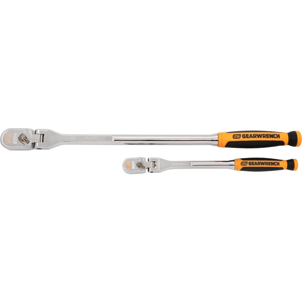 Ratchet Sets; Drive Size: 1/4 - 3/8; Overall Length (Inch): Various; Head Shape: Teardrop; Head Features: Reversible, Flat & Flex, Standard; Head Style: Flex; Material: Alloy Steel; Handle Type: Flex; Finish: Polished Chrome