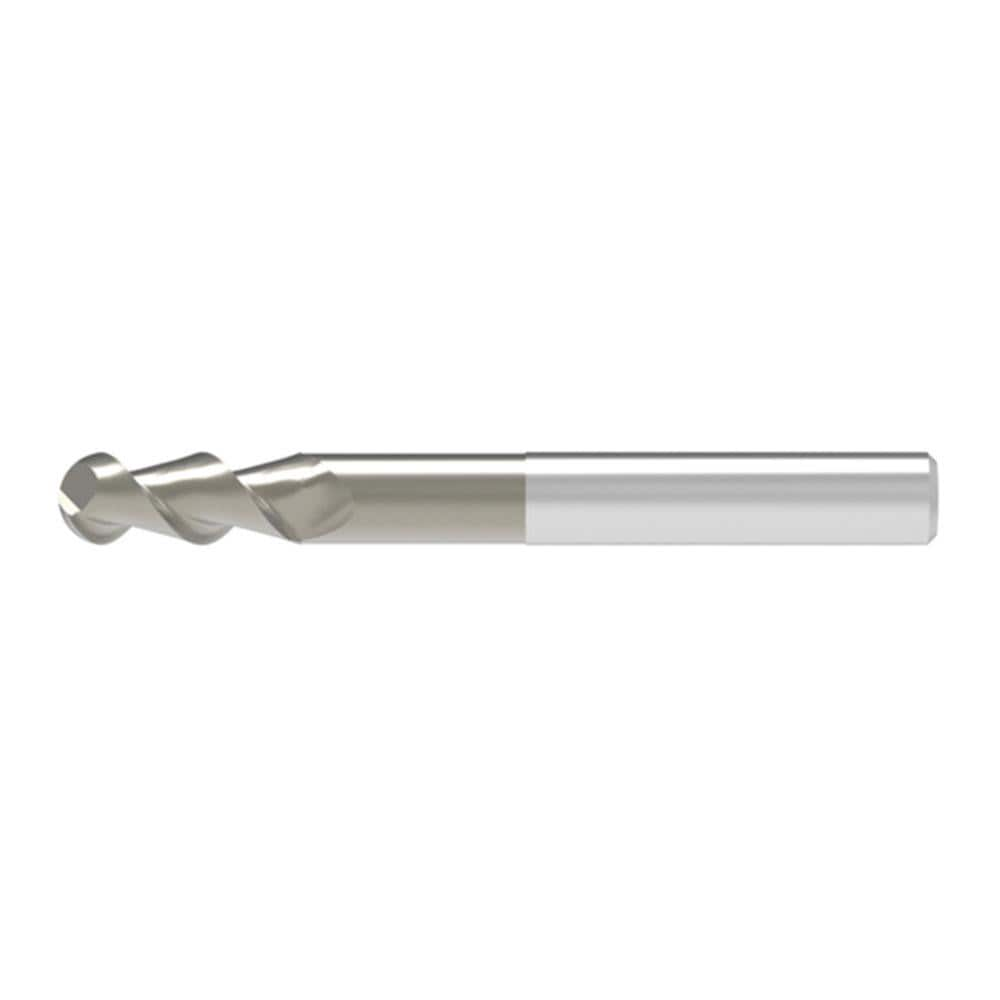 Ball End Mill: 20.00 mm Dia, 22.00 mm LOC, 2 Flute, Solid Carbide