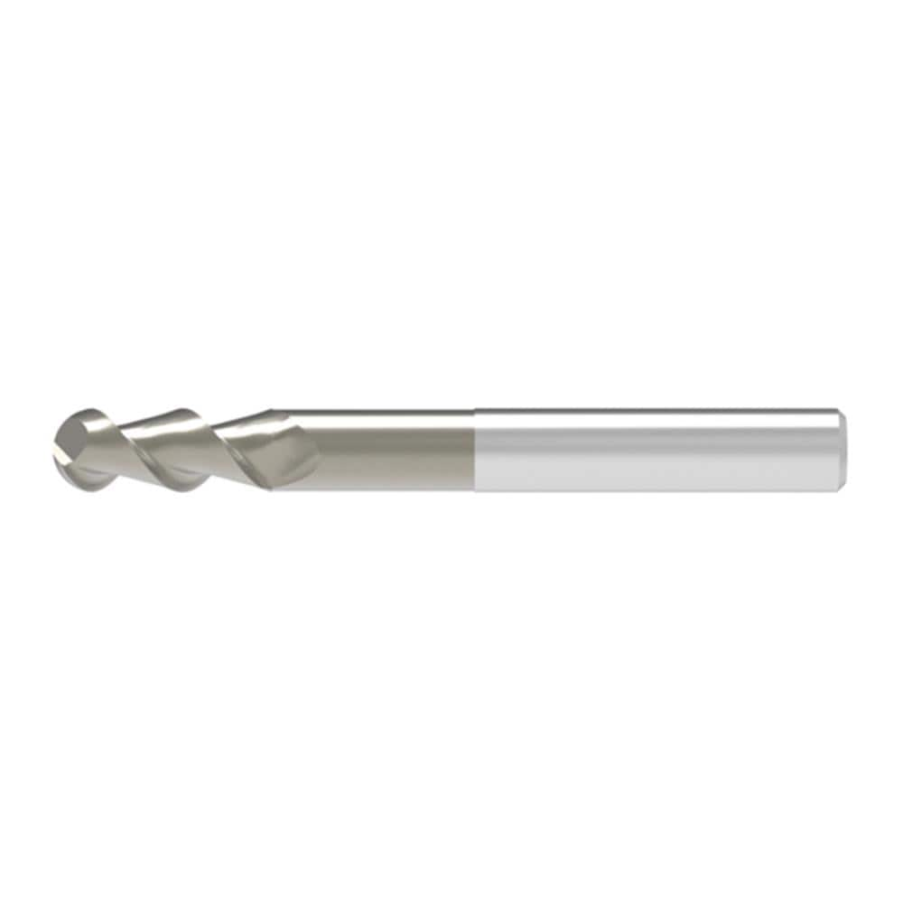 Ball End Mill: 18.00 mm Dia, 47.00 mm LOC, 2 Flute, Solid Carbide