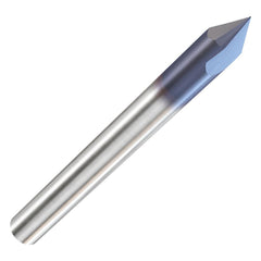 Chamfer Mill: 1/8" Dia, 1/8" Shank Dia, 30 deg, 2 Flute, Solid Carbide, Single End