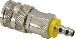 Pneumatic Hose Coupling: 1/4" Body Dia, High Flow Interchange