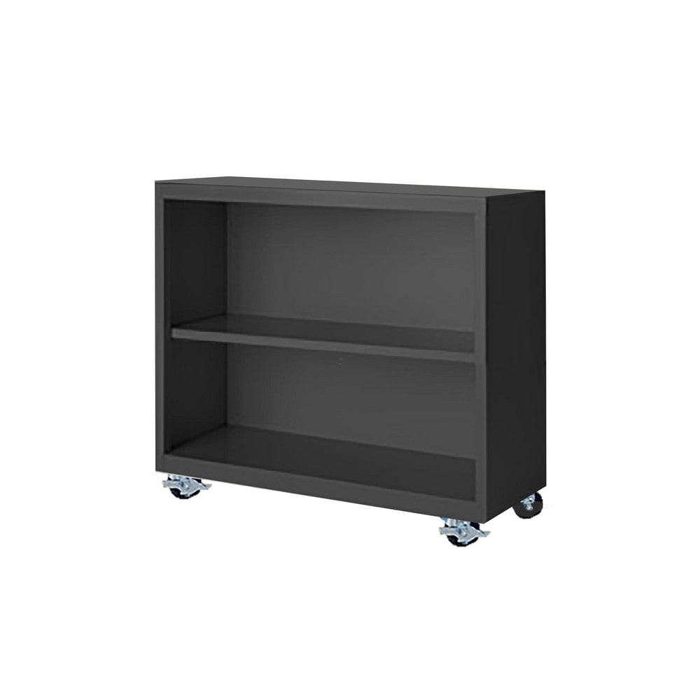 Bookcases; Overall Height: 33; Overall Width: 36; Overall Depth: 13; Material: Steel; Color: Charcoal; Shelf Weight Capacity: 160