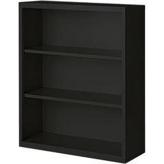 Bookcases; Overall Height: 42; Overall Width: 36; Overall Depth: 13; Material: Steel; Color: Black; Shelf Weight Capacity: 160