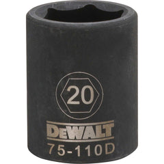 Impact Socket: 1/2" Drive, 20 mm Socket, Hex Drive