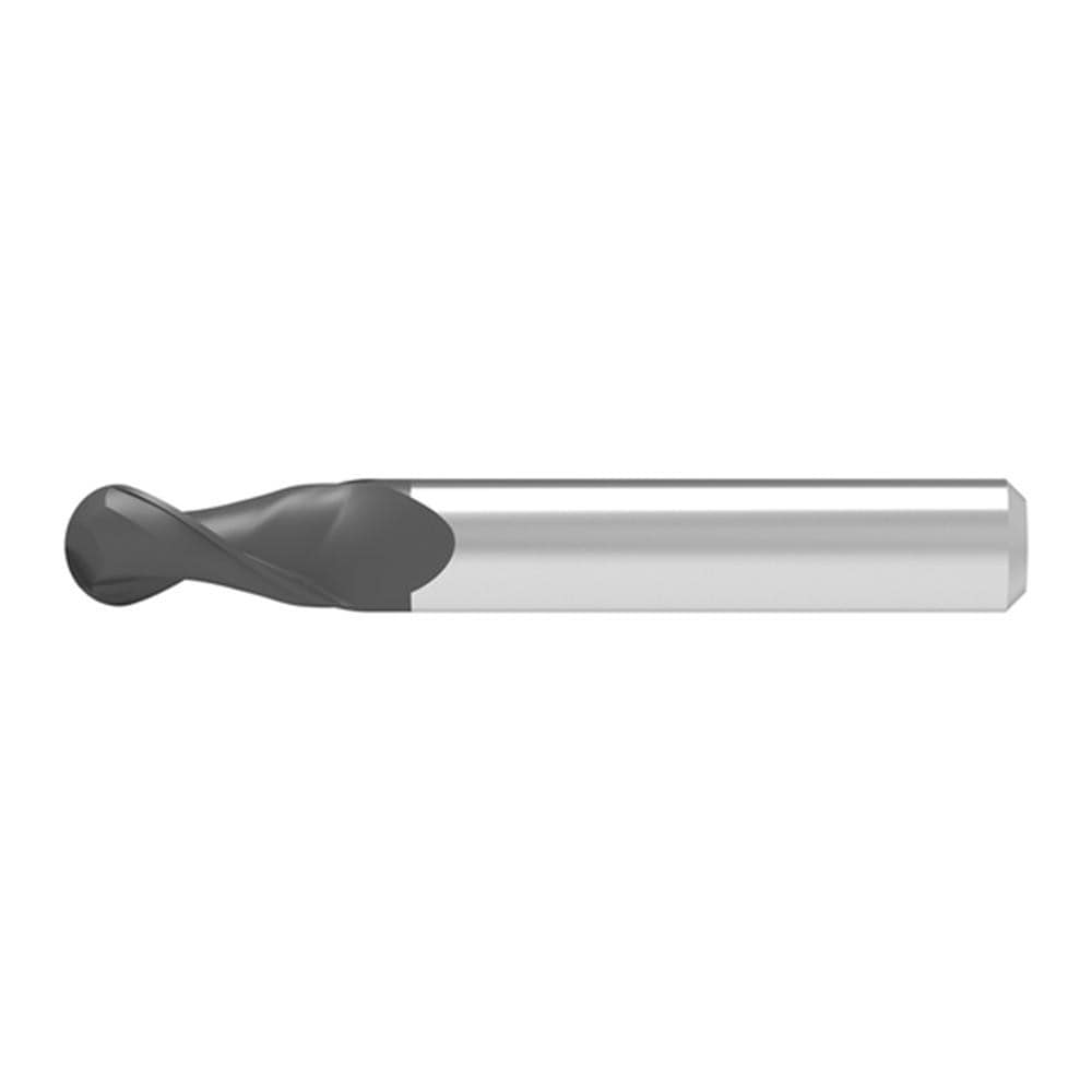 Ball End Mill: 3.00 mm Dia, 5.00 mm LOC, 2 Flute, Solid Carbide