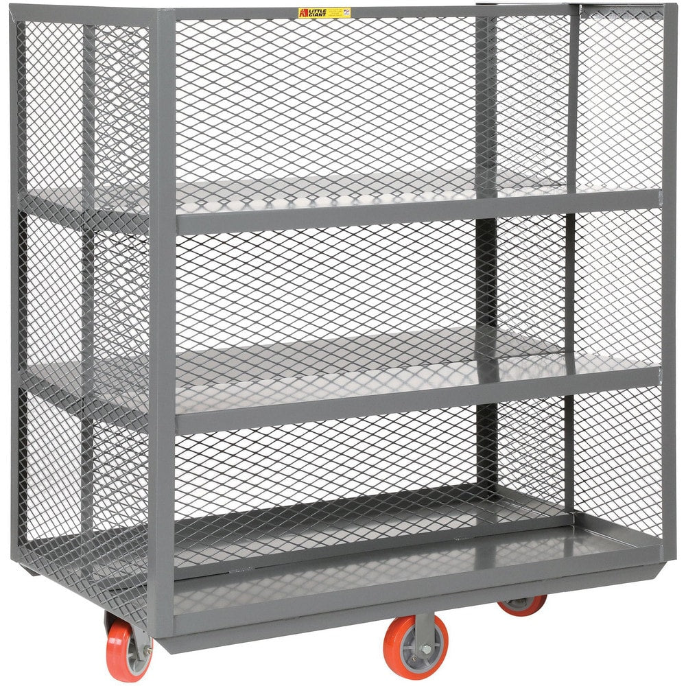 Pick & Pack Utility Cart: 60" Long, 28" Wide, Steel, 2000 lb Capacity, Gray