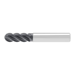 Ball End Mill: 16.00 mm Dia, 32.00 mm LOC, 4 Flute, Solid Carbide