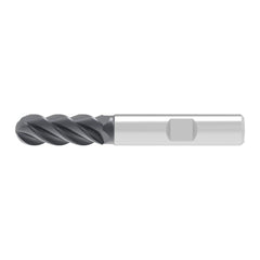 Ball End Mill: 12.00 mm Dia, 26.00 mm LOC, 4 Flute, Solid Carbide