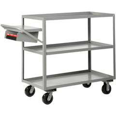 Order Picking Utility Cart: 76" Long, 30" Wide, Steel, 3600 lb Capacity, Gray