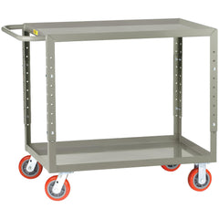 Welded Service Utility Cart: 42" Long, 24" Wide, Steel, 1200 lb Capacity, Gray