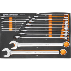 Long Pattern Combination Wrench Set: 19 Pc, Inch