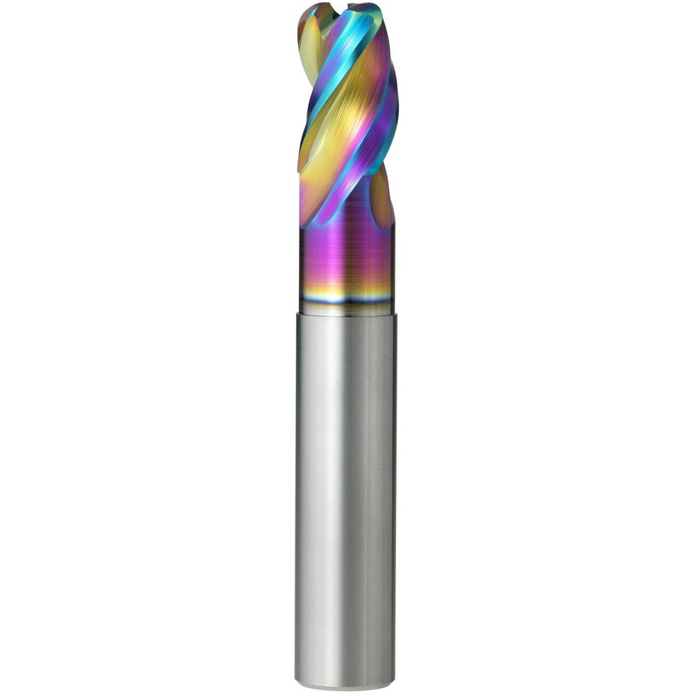 Corner Radius End Mill: 12 mm Dia, 18.00 mm LOC, 2.00 mm Radius, 3 Flute, Solid Carbide