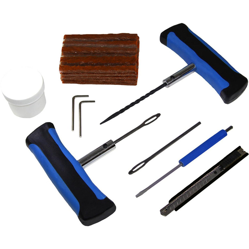 Tire Repair Kits; Kit Type: Plug; Container Type: Toolbox; Material: Plastic, Metal, Rubber; Minimum Temperature: -20 C; Maximum Temperature: 100 C