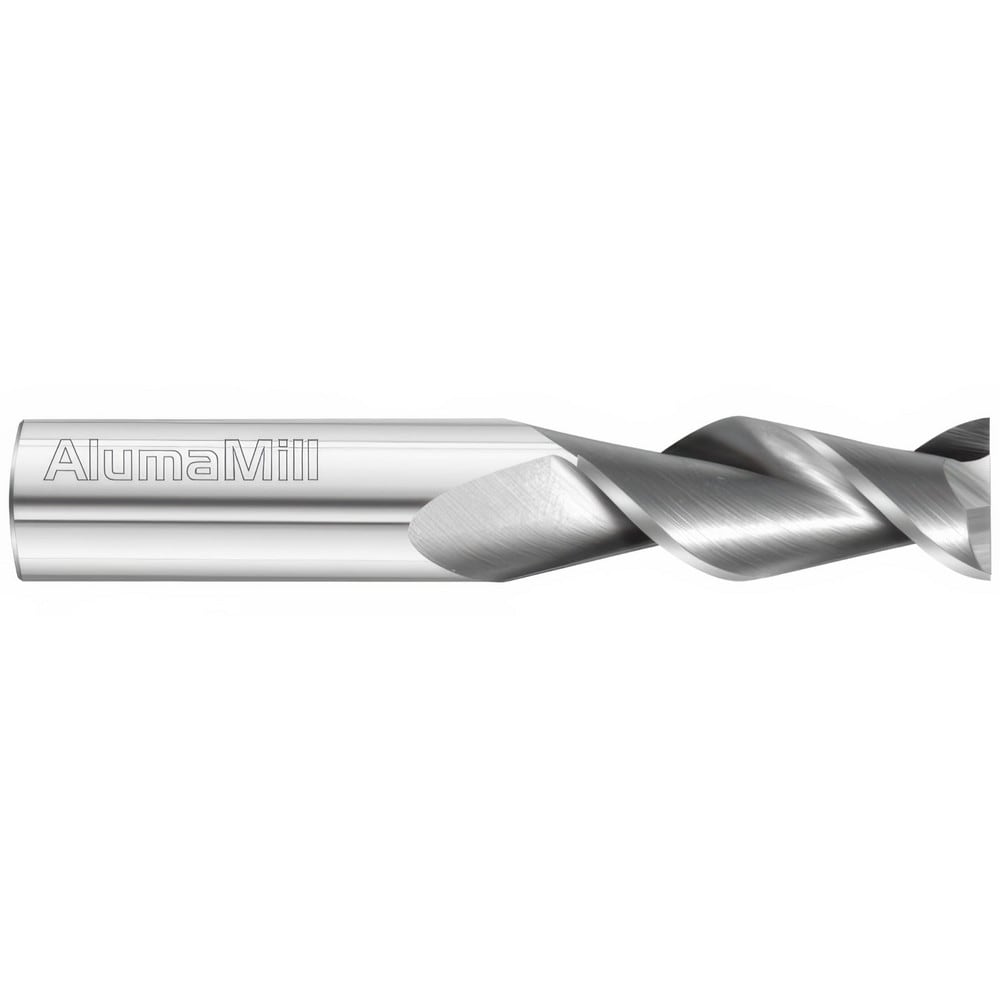 Square End Mill: 1/4" Dia, 1" LOC, 2 Flute, Solid Carbide