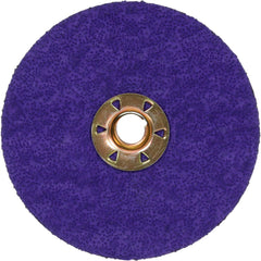 Fiber Disc:  4-1/2" Disc Dia, Quick Change TN, 36 Grit, Premium Ceramic Alumina