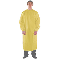 Disposable & Chemical-Resistant Apron:  Size  3X-Large,  81" Length,  0.2100 mil Thick,  Yellow