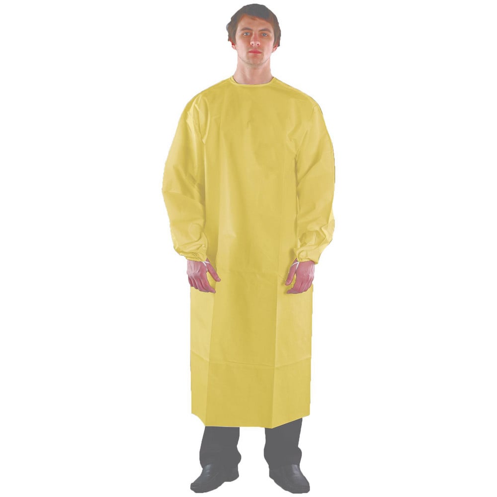 Disposable & Chemical-Resistant Apron:  Size  2X-Large,  79" Length,  0.2100 mil Thick,  Yellow