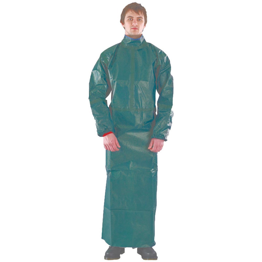 Disposable & Chemical-Resistant Apron:  Size  X-Large,  74" Length,  0.3400 mil Thick,  Green