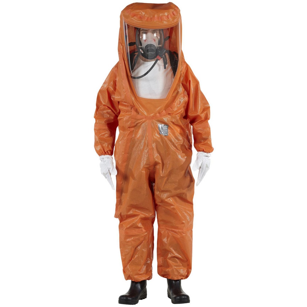 Encapsulated Suits:  Medium,  Orange,  Multi-Layer Non-Woven Barrier Laminate Fabric,  N/AClosure,  Taped & Welt,  Yes