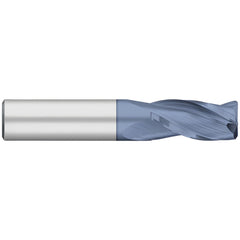 Corner Radius End Mill: 1/4" Dia, 3/4" LOC, 0.0100" Radius, 3 Flute, Solid Carbide