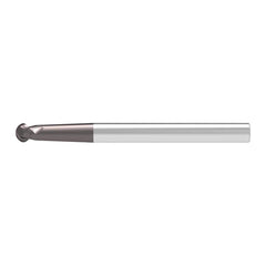 Ball End Mill: 6.00 mm Dia, 4.00 mm LOC, 2 Flute, Solid Carbide