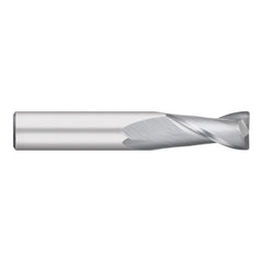 Corner Radius End Mill: 1/8" Dia, 1/2" LOC, 0.0200" Radius, 2 Flute, Solid Carbide