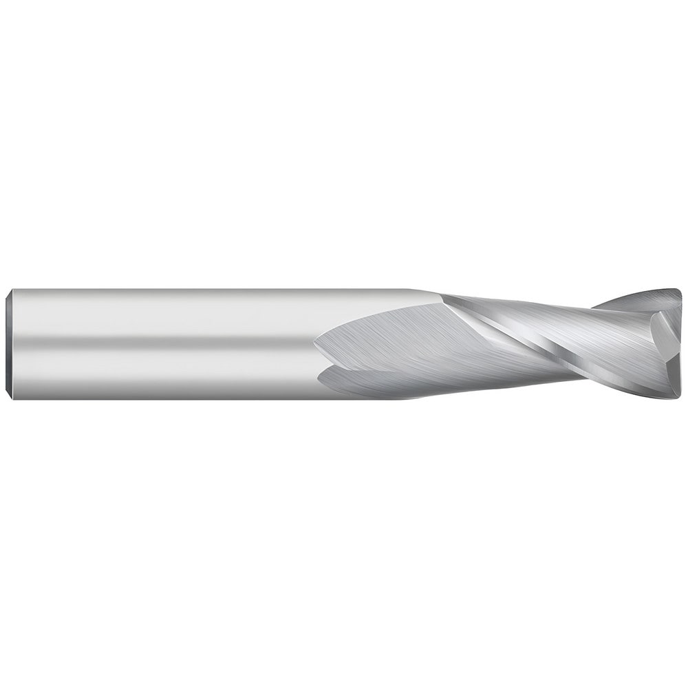 Corner Radius End Mill: 3/16" Dia, 3/8" LOC, 0.0050" Radius, 2 Flute, Solid Carbide