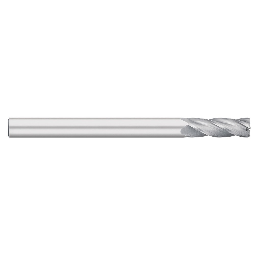 Corner Radius End Mill: 1/8" Dia, 1" LOC, 0.0150" Radius, 4 Flute, Solid Carbide