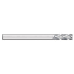 Corner Radius End Mill: 1" Dia, 4" LOC, 0.1250" Radius, 4 Flute, Solid Carbide