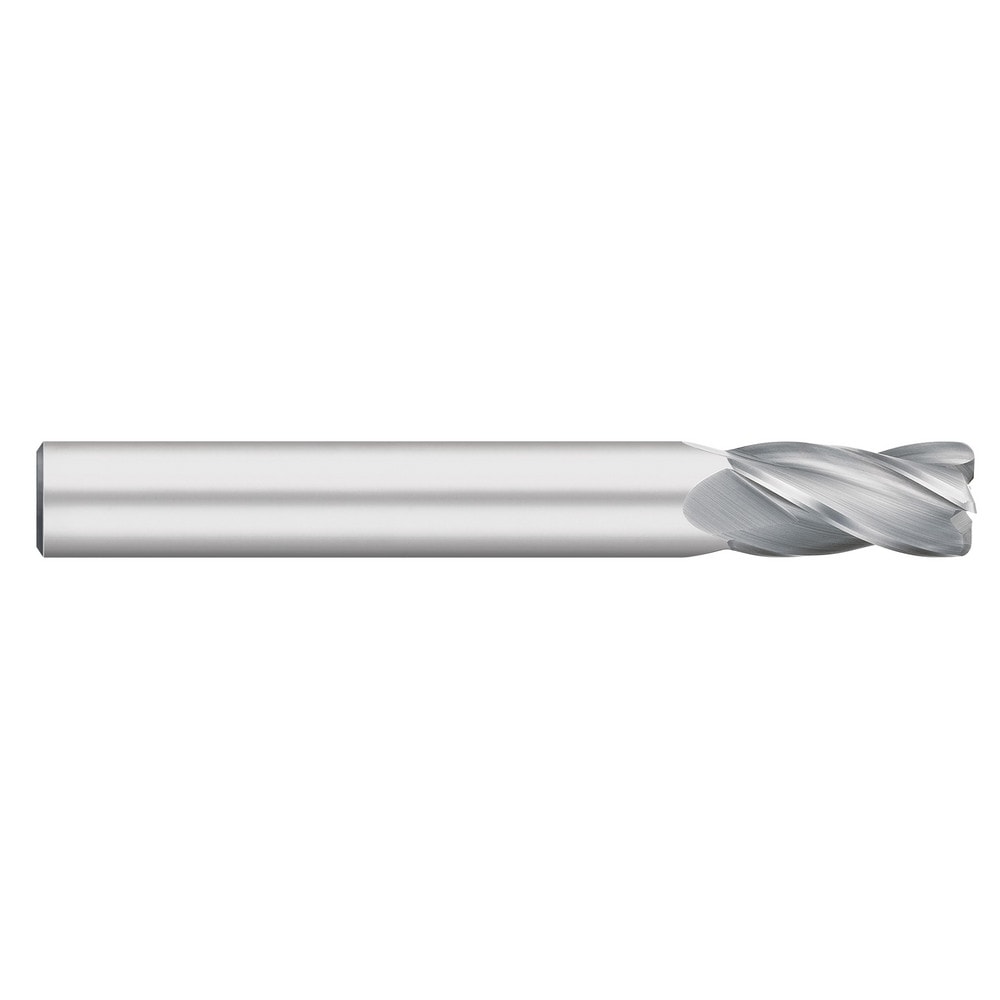 Corner Radius End Mill: 1/8" Dia, 3/4" LOC, 0.0150" Radius, 4 Flute, Solid Carbide