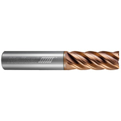 Square End Mill: 3/8" Dia, 1-1/4" LOC, 5 Flute, Solid Carbide