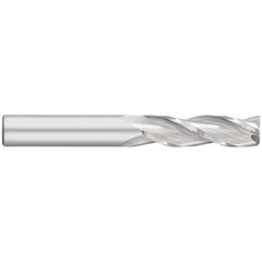 Corner Radius End Mill: 3/16" Dia, 3/4" LOC, 0.0100" Radius, 3 Flute, Solid Carbide