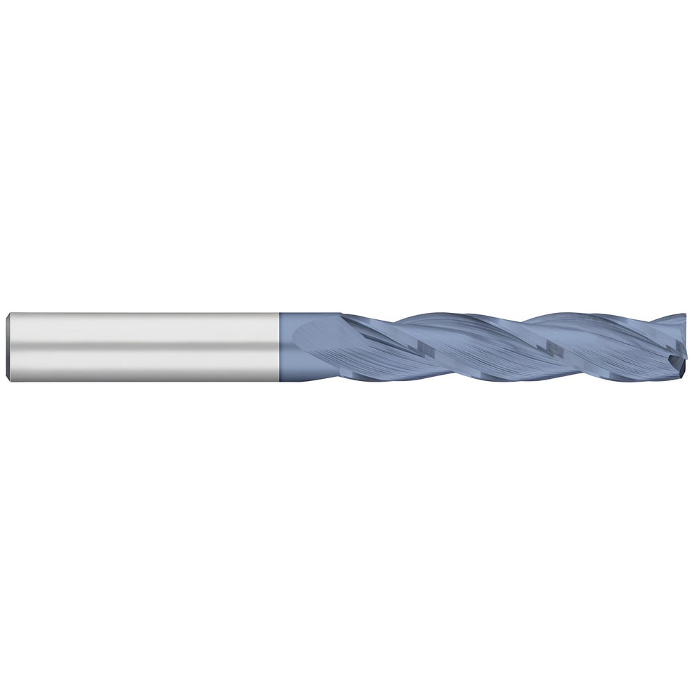 Corner Radius End Mill: 1/4" Dia, 1-1/2" LOC, 0.0150" Radius, 3 Flute, Solid Carbide