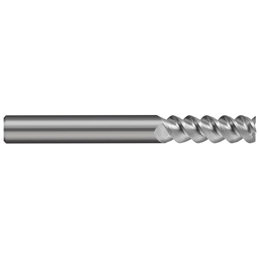 Square End Mill: 3/8" Dia, 1-1/8" LOC, 3 Flute, Solid Carbide