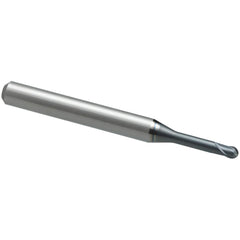 Ball End Mill: 2.00 mm Dia, 1.50 mm LOC, 2 Flute, Solid Carbide