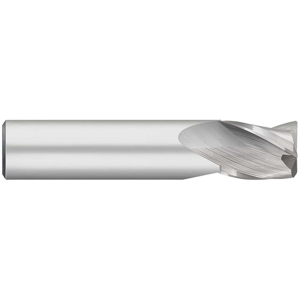 Corner Radius End Mill: 3/8" Dia, 5/8" LOC, 0.0450" Radius, 3 Flute, Solid Carbide