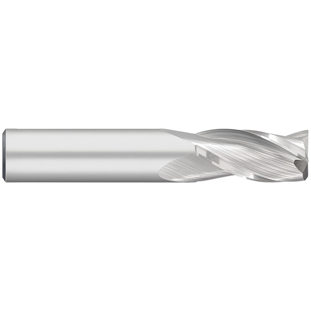 Corner Radius End Mill: 1/4" Dia, 3/4" LOC, 0.0050" Radius, 3 Flute, Solid Carbide