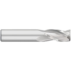 Corner Radius End Mill: 1/8" Dia, 1/2" LOC, 0.50 mm Radius, 3 Flute, Solid Carbide