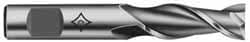 Square End Mill: 3/8" Dia, 3/4" LOC, 2 Flute, High Speed Steel