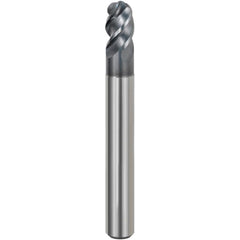 Ball End Mill: 3/8" Dia, 14.30 mm LOC, 4 Flute, Solid Carbide