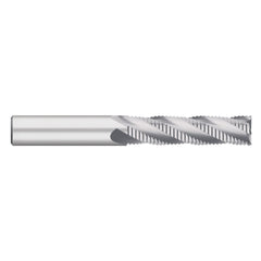 Roughing End Mill: 3/8" Dia, 4 Flute, Single End, Solid Carbide