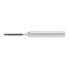 Ball End Mill: 1.50 mm Dia, 1.80 mm LOC, 2 Flute, Solid Carbide