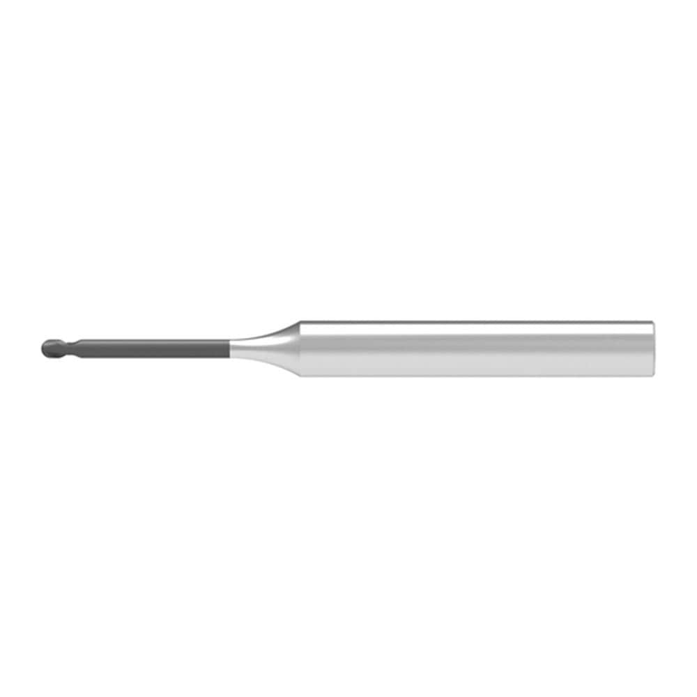 Ball End Mill: 0.60 mm Dia, 1.20 mm LOC, 2 Flute, Solid Carbide