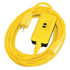 Power Protection Products, GFCI Linecords, Commercial, Manual Set, 15A 120V AC, 5-15R, 50' Cord Lenth, 4-6 mA Trip Level, Yellow