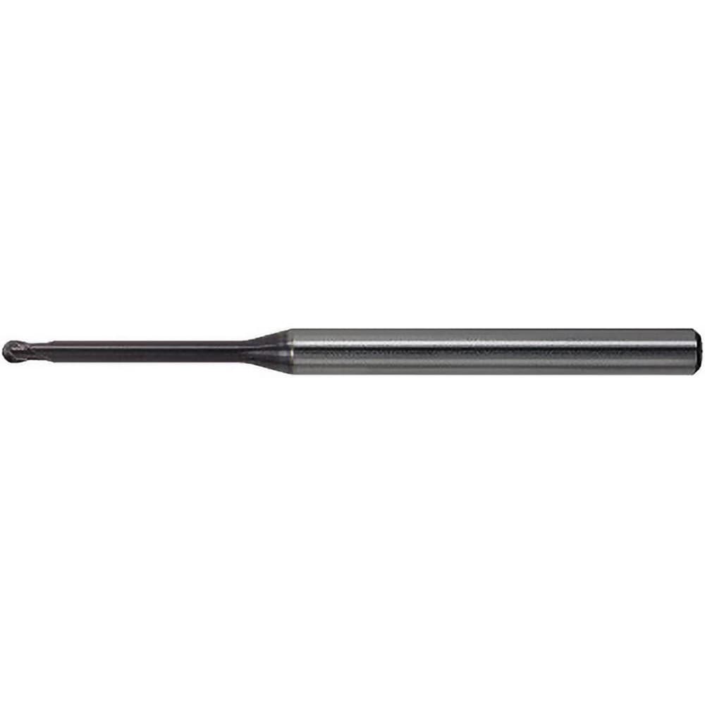 Ball End Mill: 6.00 mm Dia, 4.80 mm LOC, 2 Flute, Solid Carbide