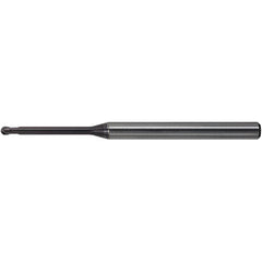 Ball End Mill: 3/16" Dia, 3/16" LOC, 2 Flute, Solid Carbide